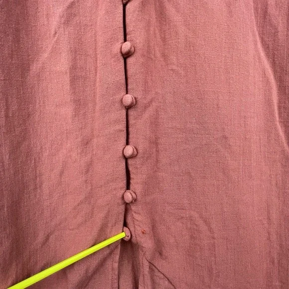 Lulus Dress Small Rust Linen Ruffle Tiered Summery Peasant Cottage Farm House - Picture 7 of 7